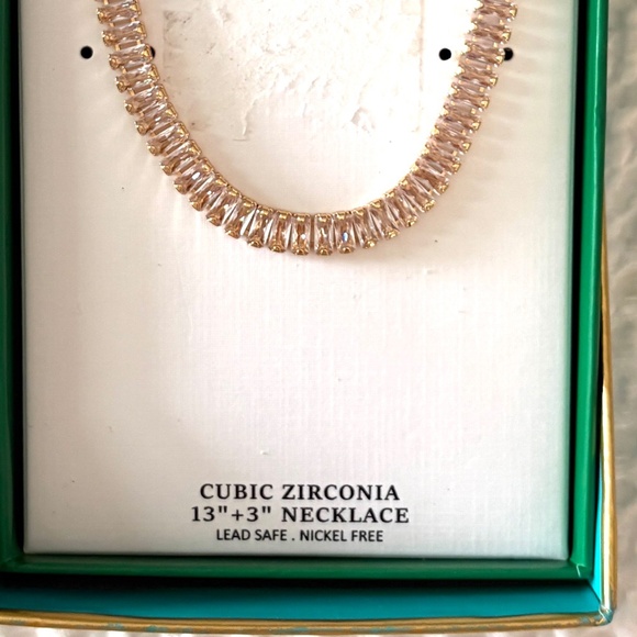 Piper K Diamond Baguettes Style Tennis Necklace - Picture 3 of 3